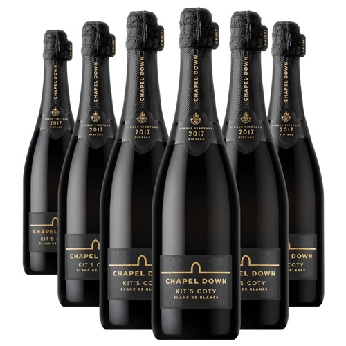 Buy a Case of 6 Bottles of Chapel Down Kits Coty Blanc de Blancs 2017 Vintage English Sparkling 75cl - Securely Packaged and Delivered Together